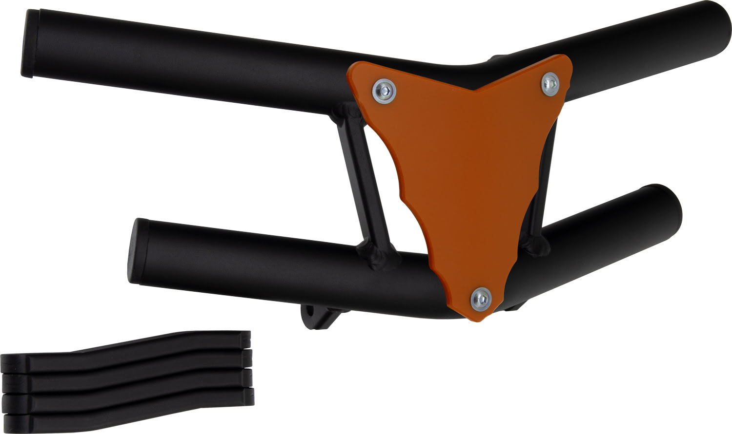 2CP023____0905.JPG - Front Bumper Waspe Lite Textured Black Tube / Orange Plate