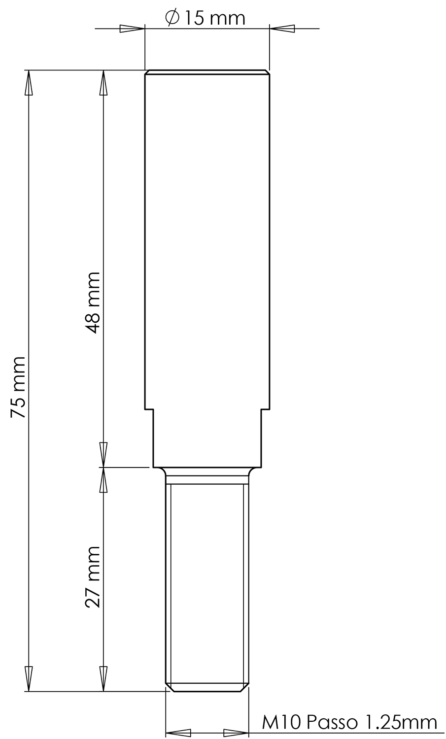 2CP05300090000.jpg - Kit Pernos Alargadores de Roda (8un) M10 x 1,25mm - 50mm