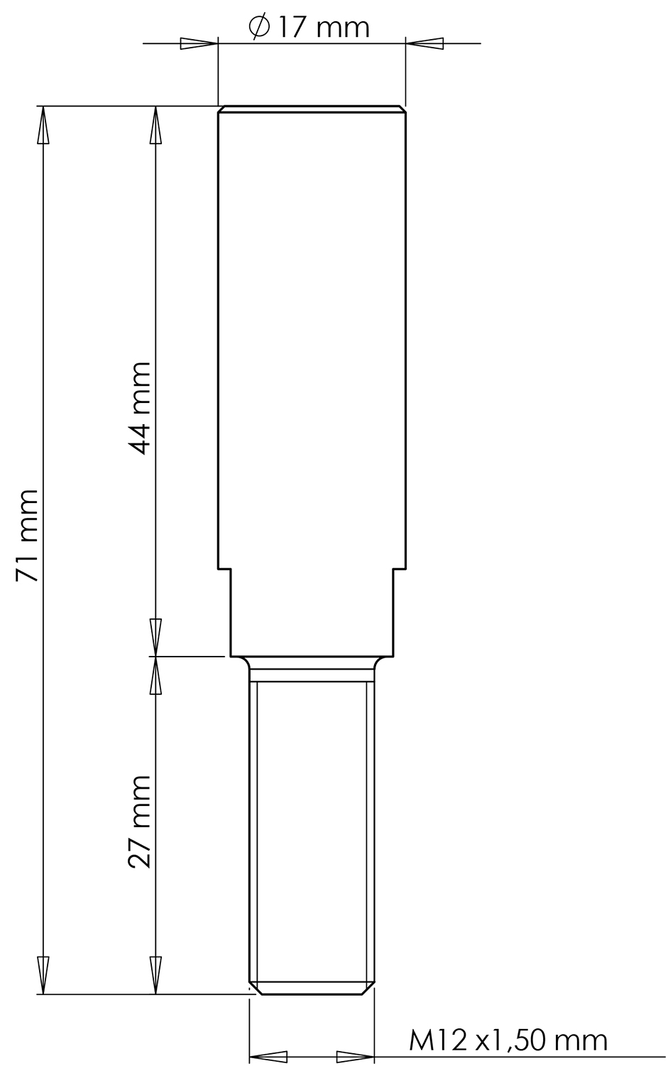 2CP05300220000.jpg - Kit Pernos Alargadores de Roda (8un) M12 x 1,50mm - 45mm