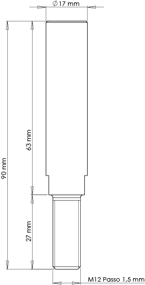 2CP05300370000.jpg - Kit Pernos Alargadores de Roda (8un) M12 x 1,50mm - 65mm