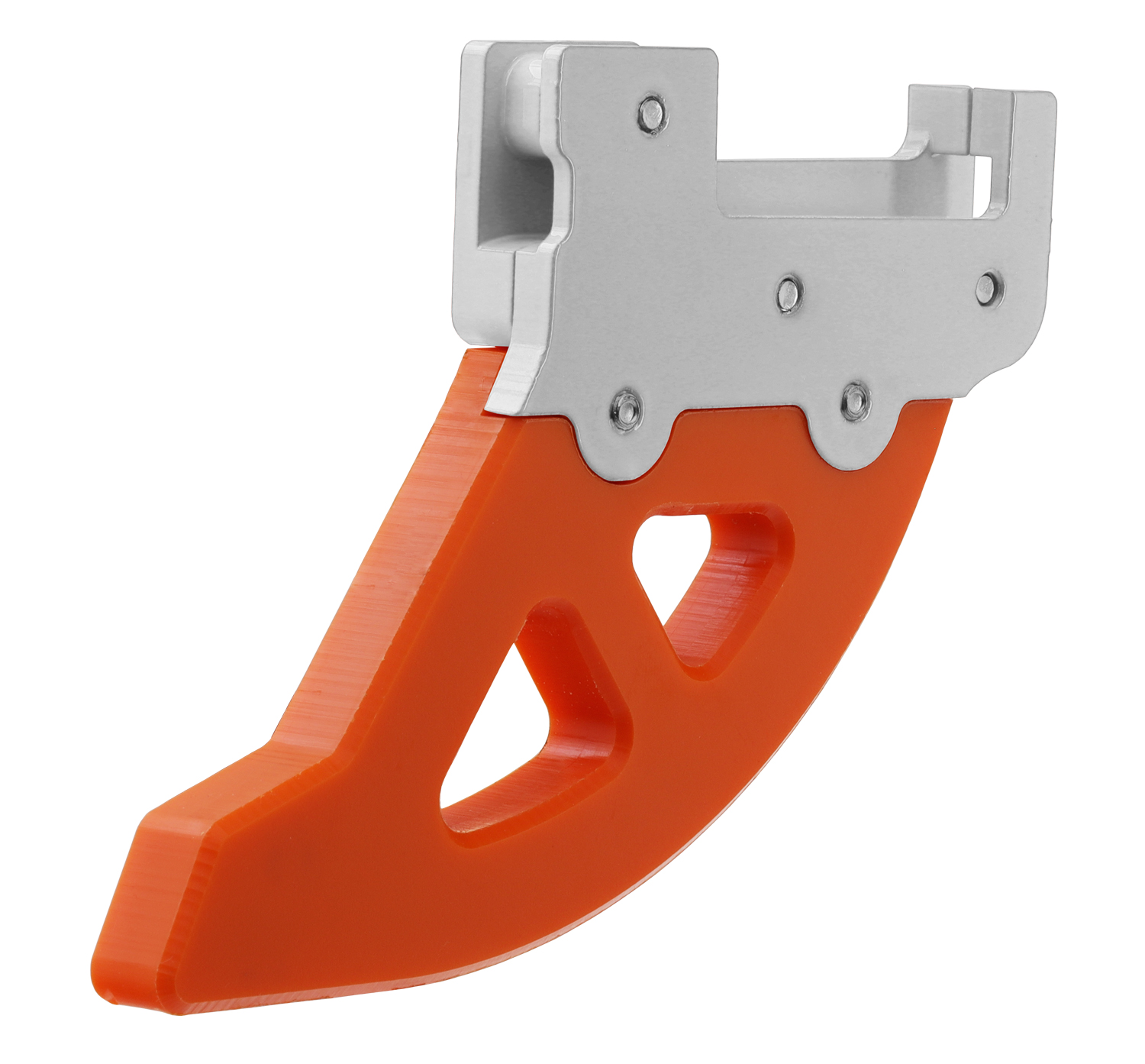 Rear Disc Guard Aluminum Ice Polish / DTC Orange