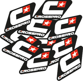 Autocolantes CrossPro 58x28 Pretos (10un)