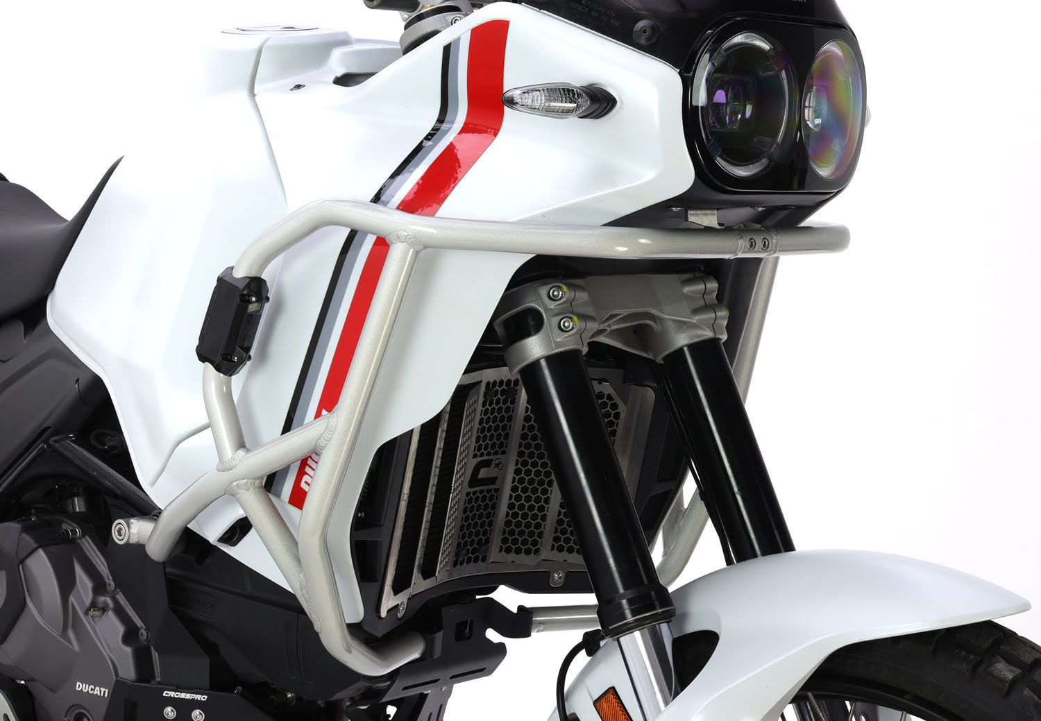 Proteção de carenagem Trail Aluminio •Ducati-» DesertX 2022-2023 (Compatível c/ Proteção de Motor OE(...) «Compatível c/ Proteção de Motor OEM»